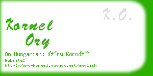 kornel ory business card